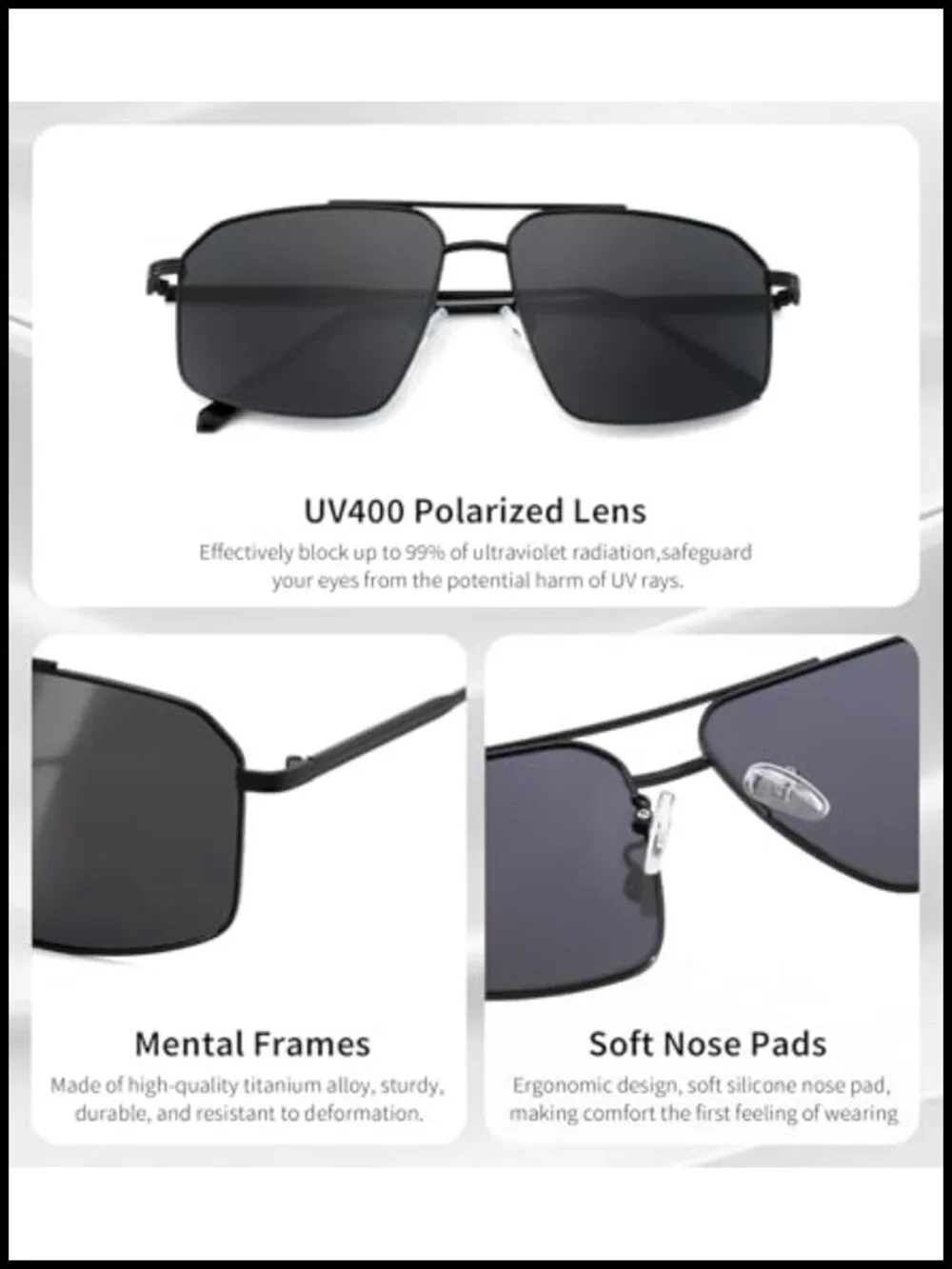 Vintage Polarized Aviator Sunglasses UV400 Protection Unisex
